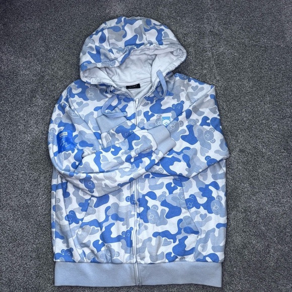 bt21 Tops - BT21 official merch hoodie, unisex XL blue and white camouflage